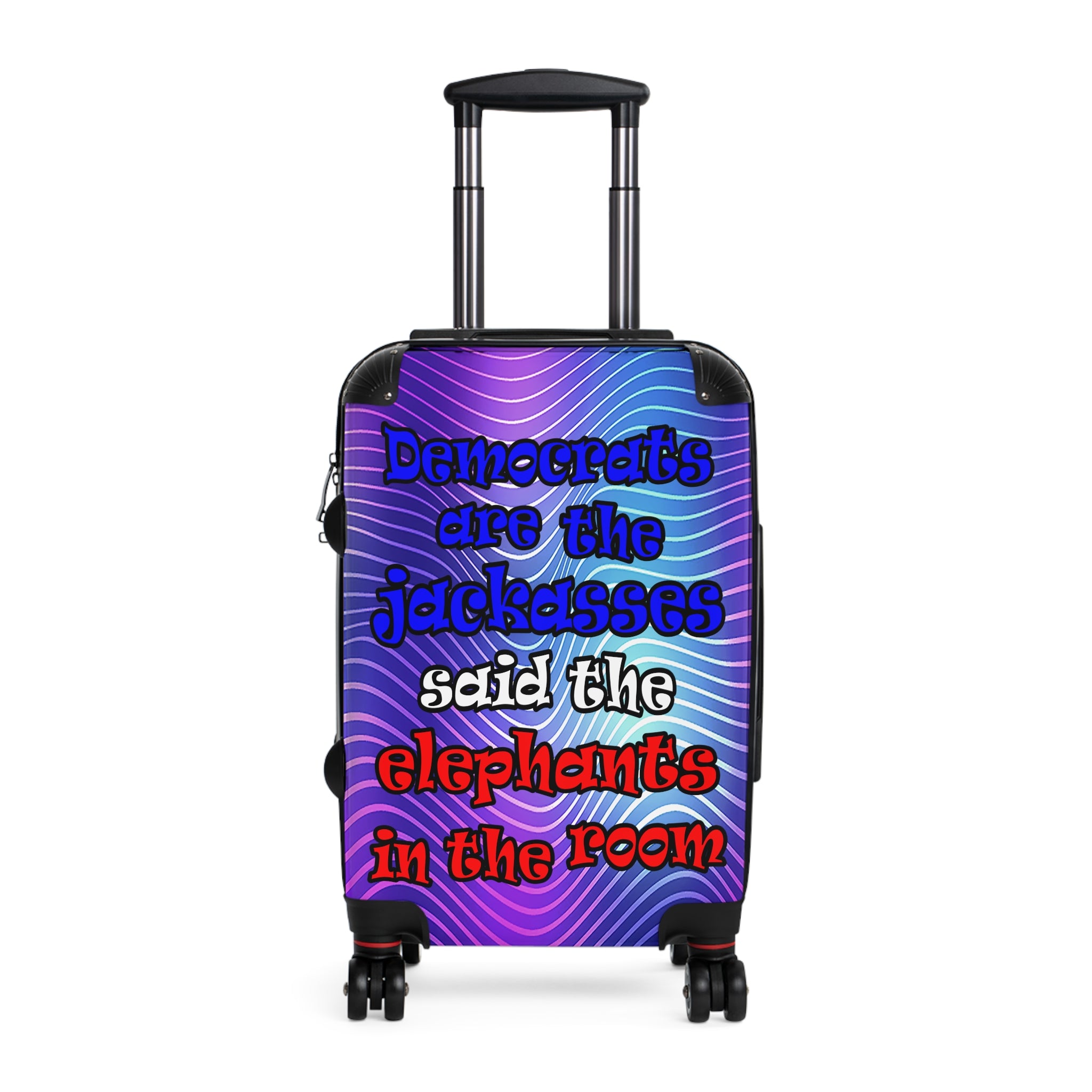 donkeys and elephants - Suitcase (purple wave)