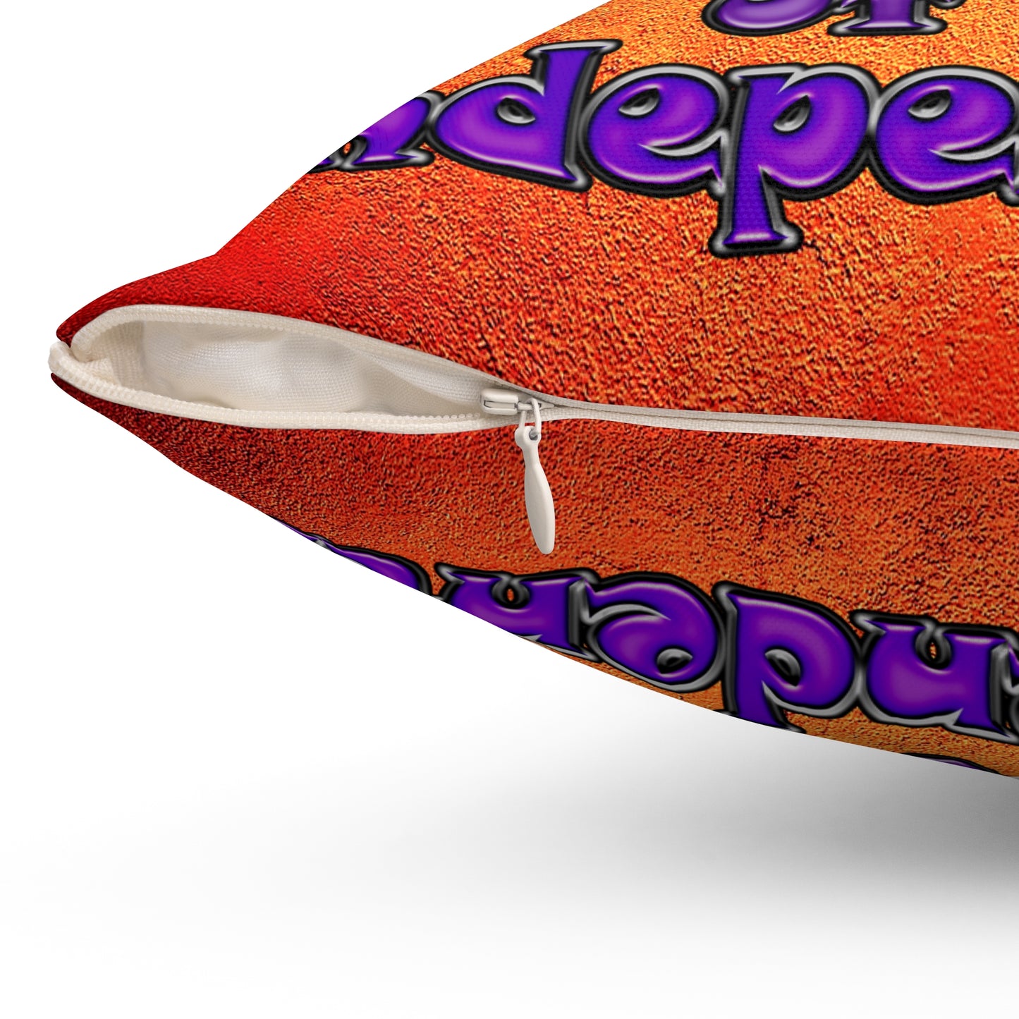 declaration of the independents - Spun Polyester Square Pillow - (burnt orange)