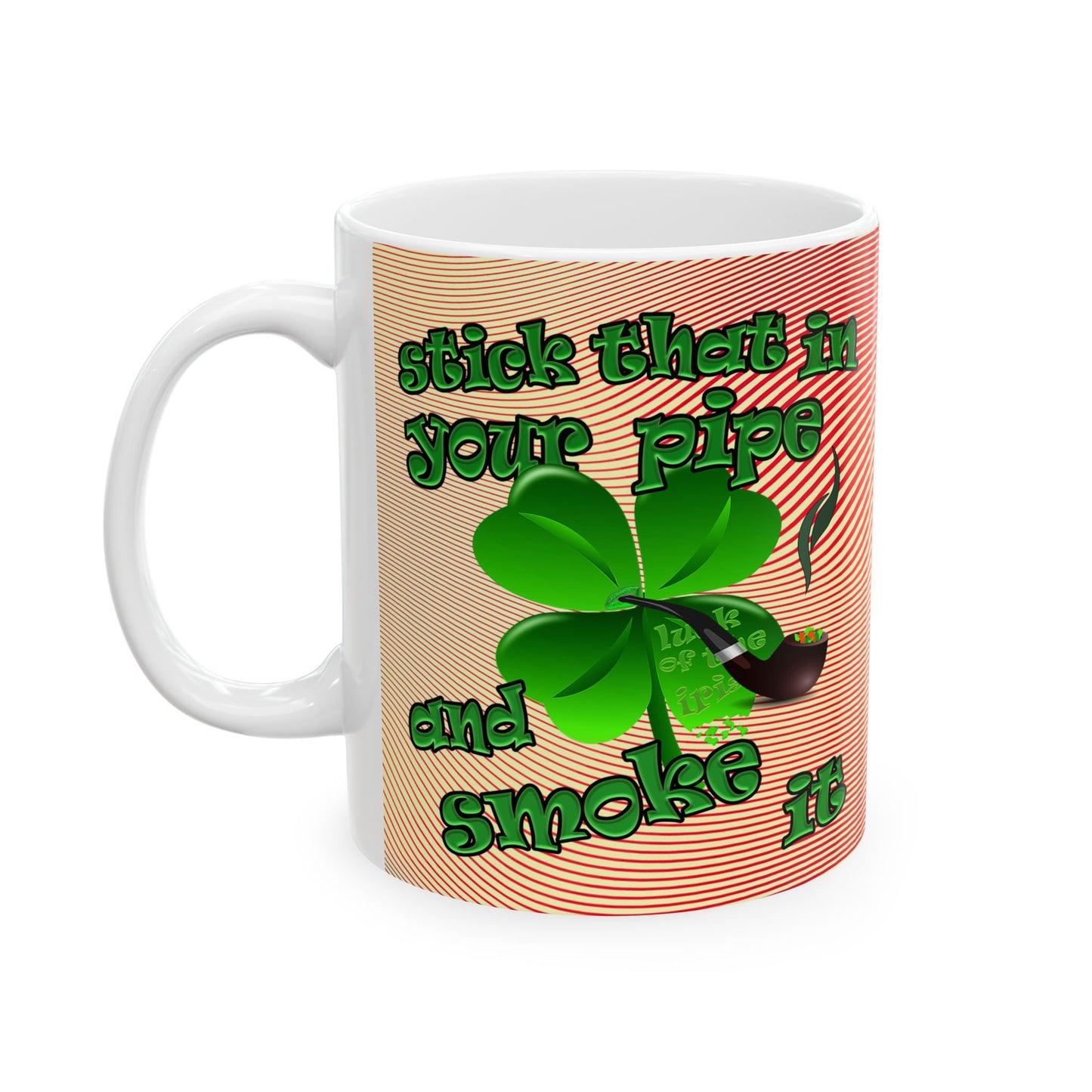 celtics logo - White Mug (yellow-orange wave)