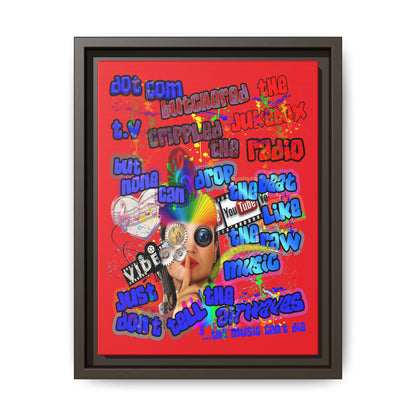 drop the beat - framed canvas art (red)