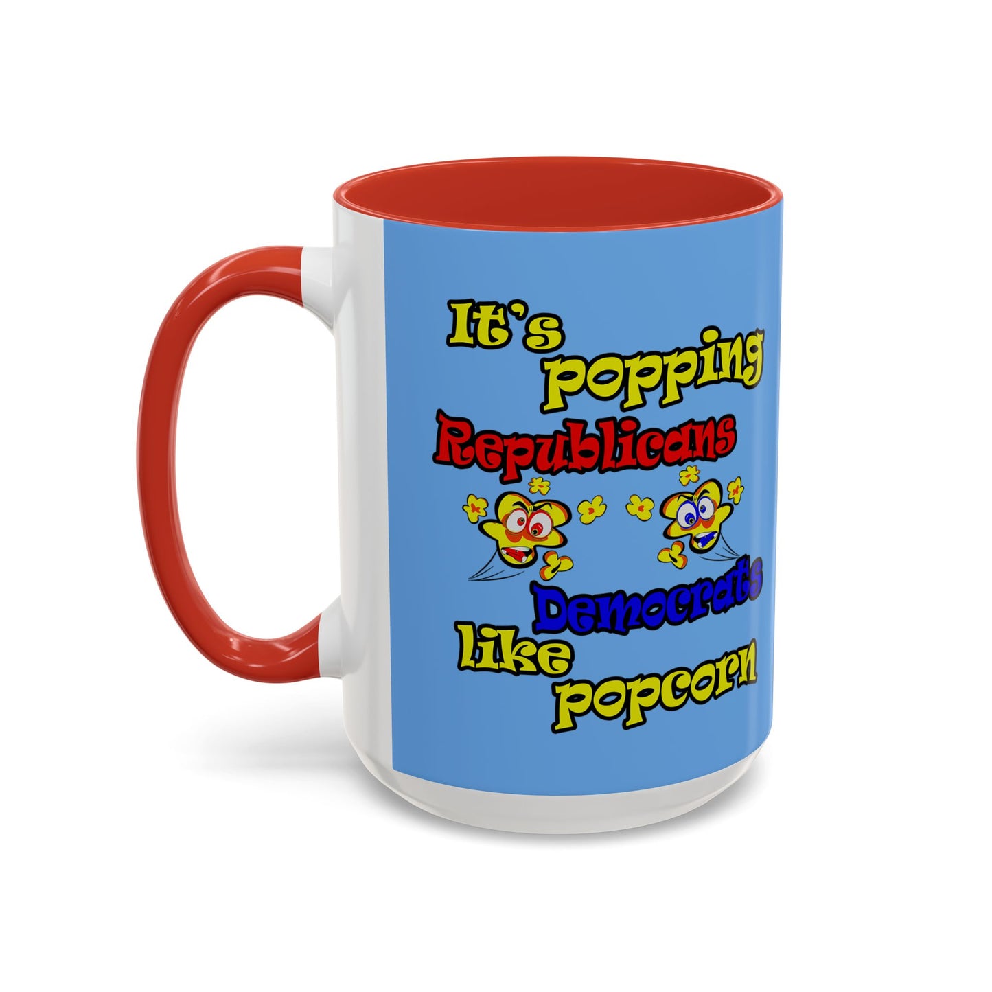 popping like popcorn - Accent Mug (light blue)