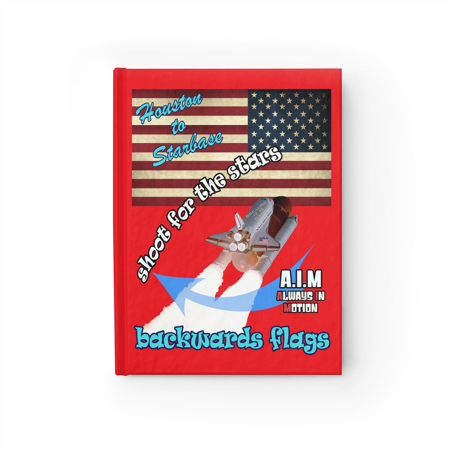 shoot for the stars - journal-lined (red)