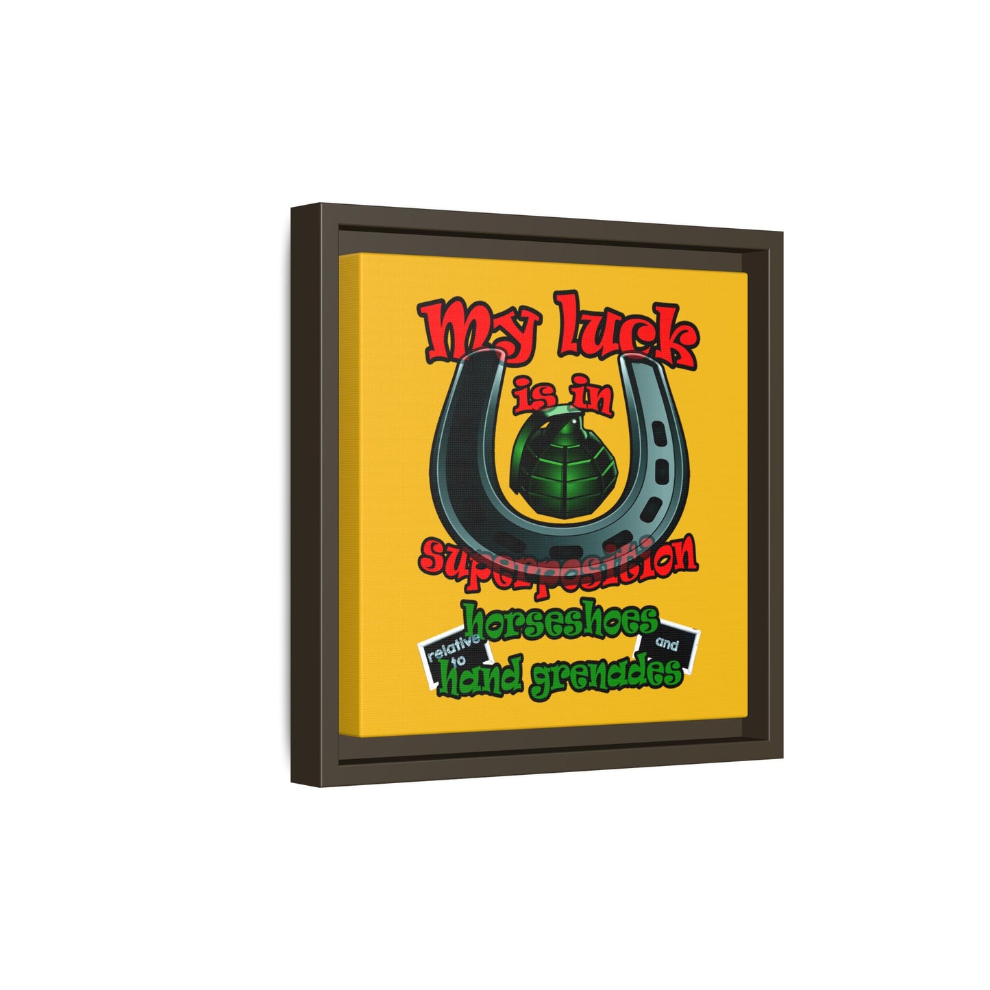 my luck - framed canvas art (yellow)