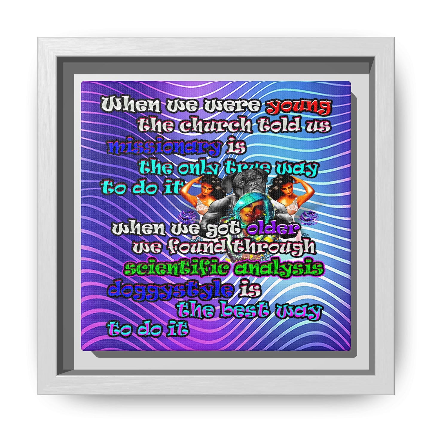 doggystyle - framed canvas art (purple wave)