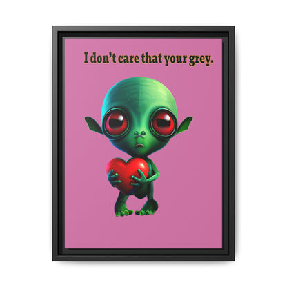 I don't care that your grey - framed canvas art (light pink)