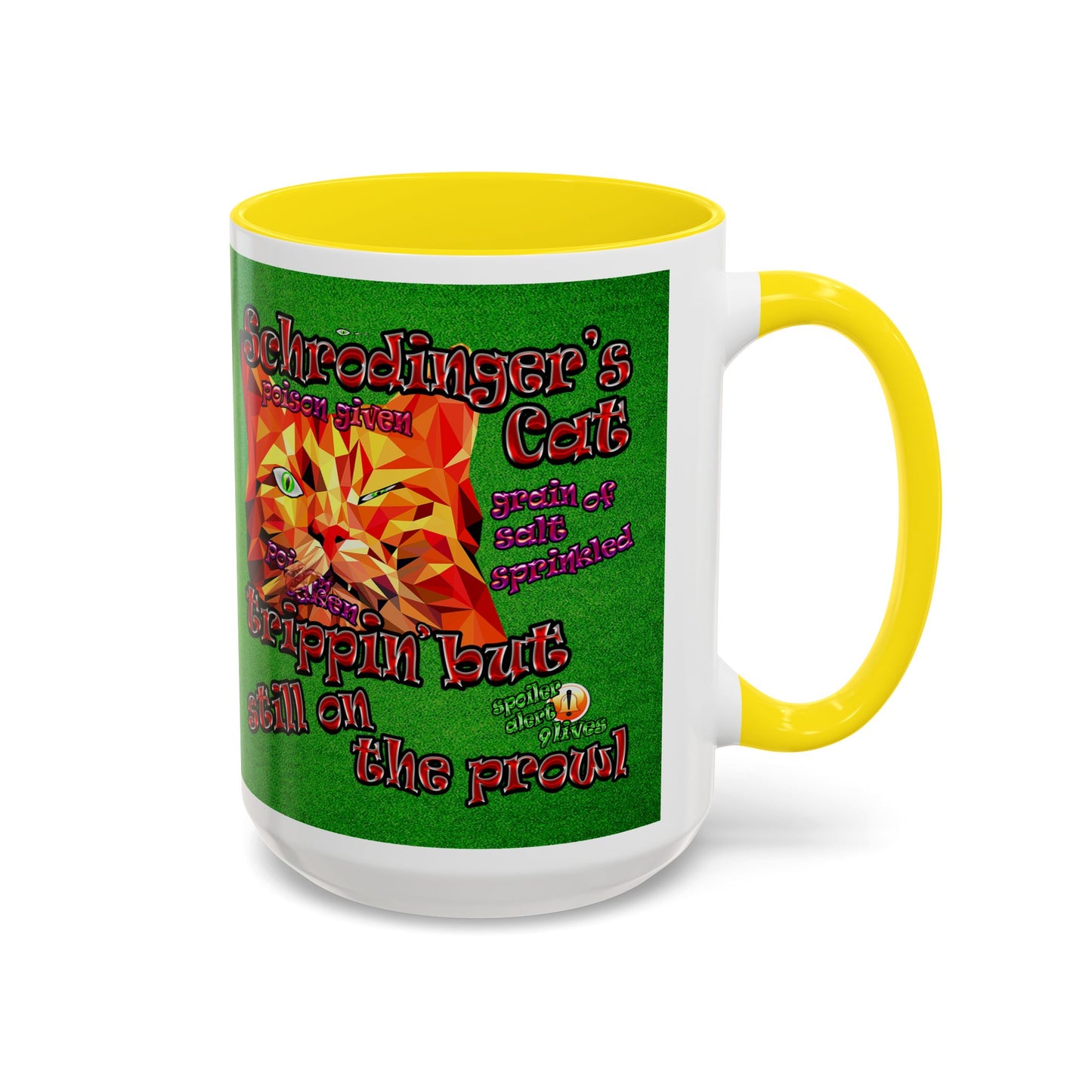 schrodinger's cat - Accent Mug (green turf)