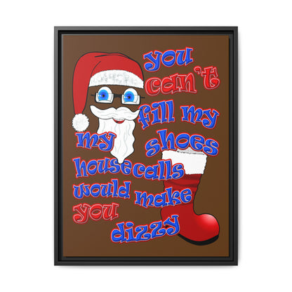 santa's shoes - framed canvas art (brown)