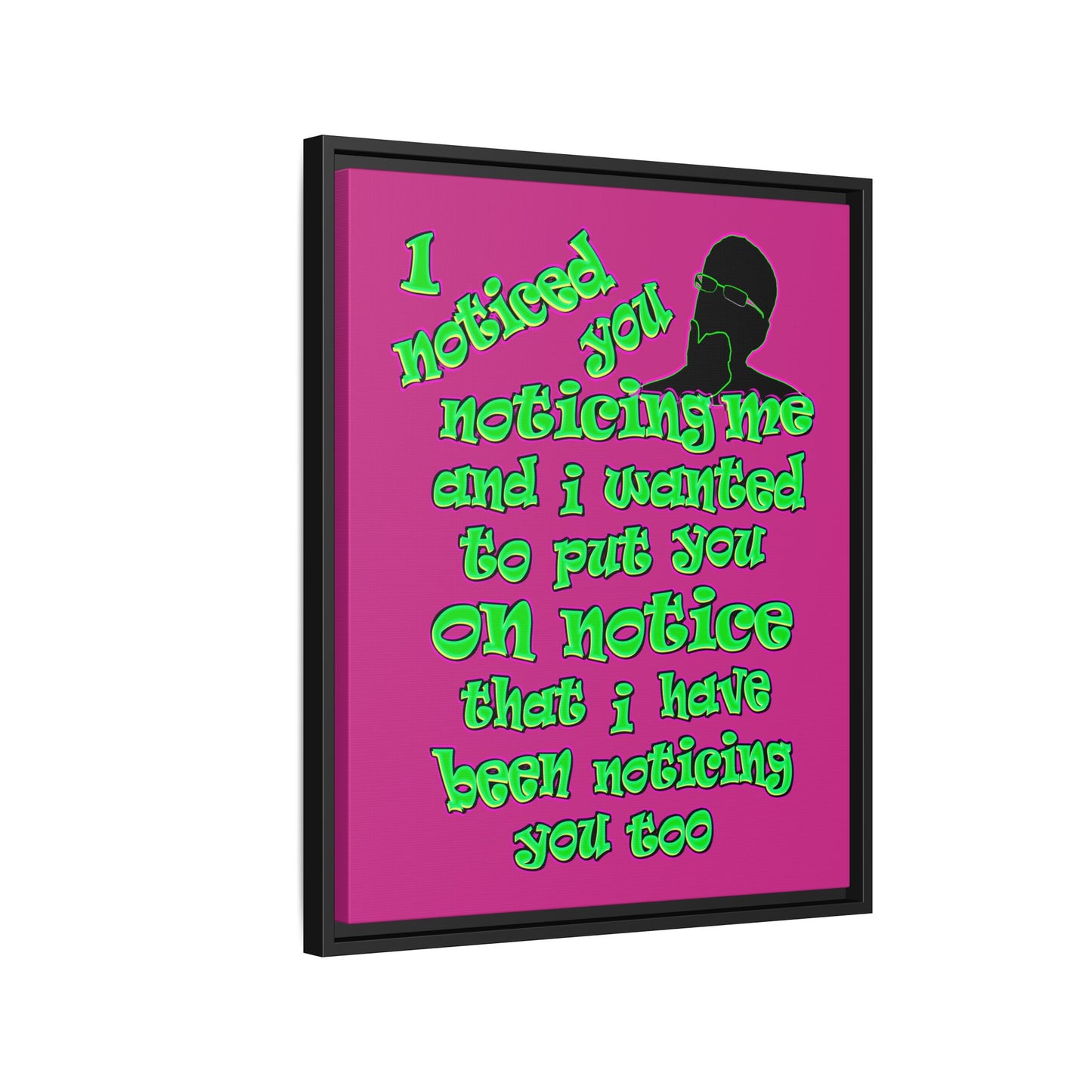 noticed you noticing - framed canvas art (pink)