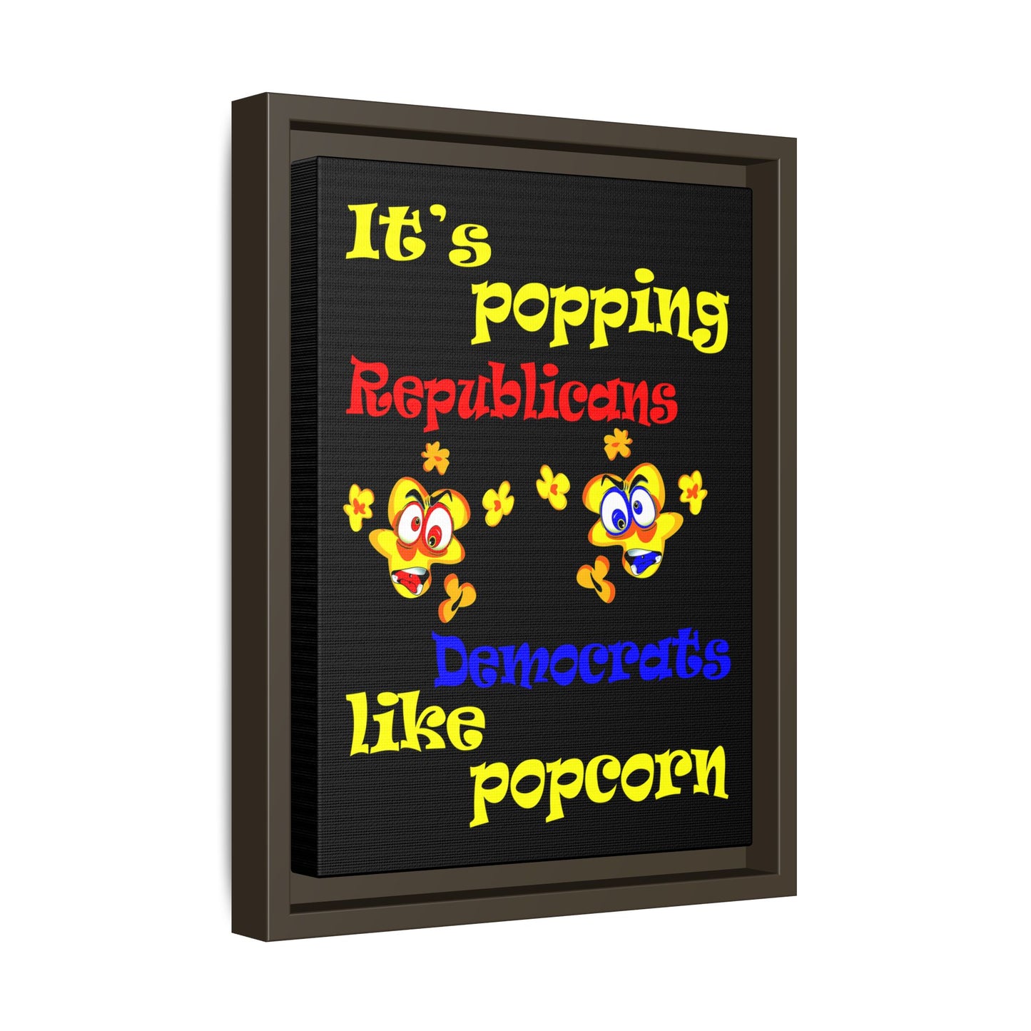 popping like popcorn - framed canvas art (black)