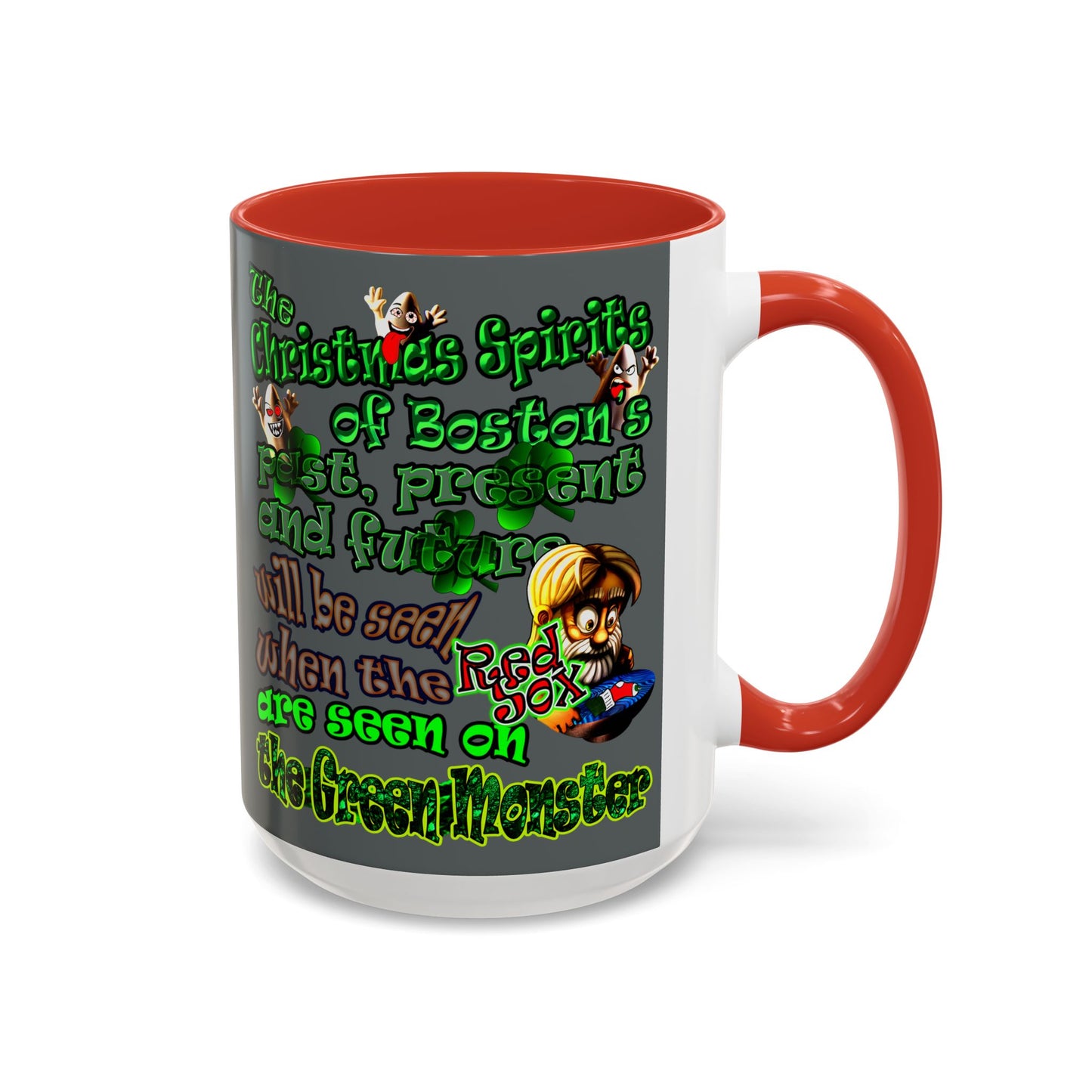 christmas spirits of boston - Accent Mug (dark grey)