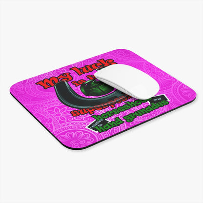 my luck - Mouse Pad (Rectangle) (pink swirl)