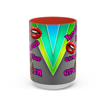 hoes b4 bros - Accent Mug (rainbow split)