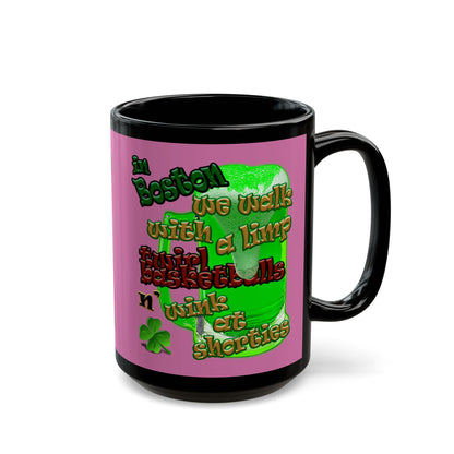 celtics logo - Black Mug (light pink)