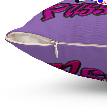 tag that - Spun Polyester Square Pillow - (light purple)