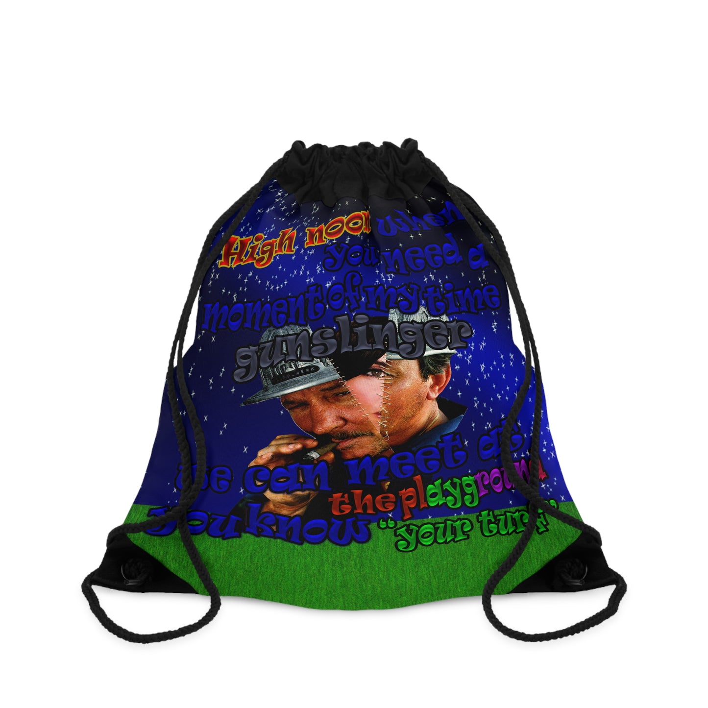 high noon - Drawstring Bag ('snoops' background)