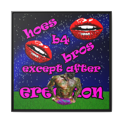 hoes b4 bros - framed canvas art ('snoops' background)