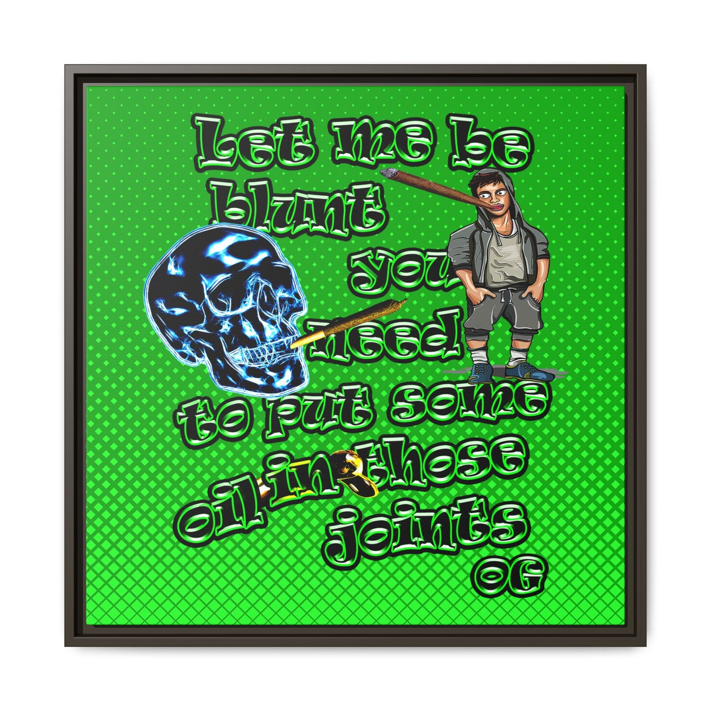 og - framed canvas art (logo green)