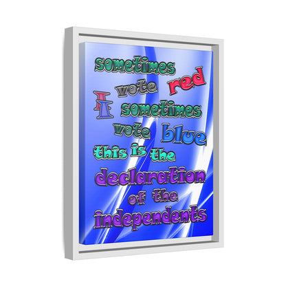 declaration of the independents - framed canvas art (blue-white wave)