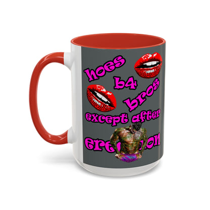 hoes b4 bros - Accent Mug (dark grey)