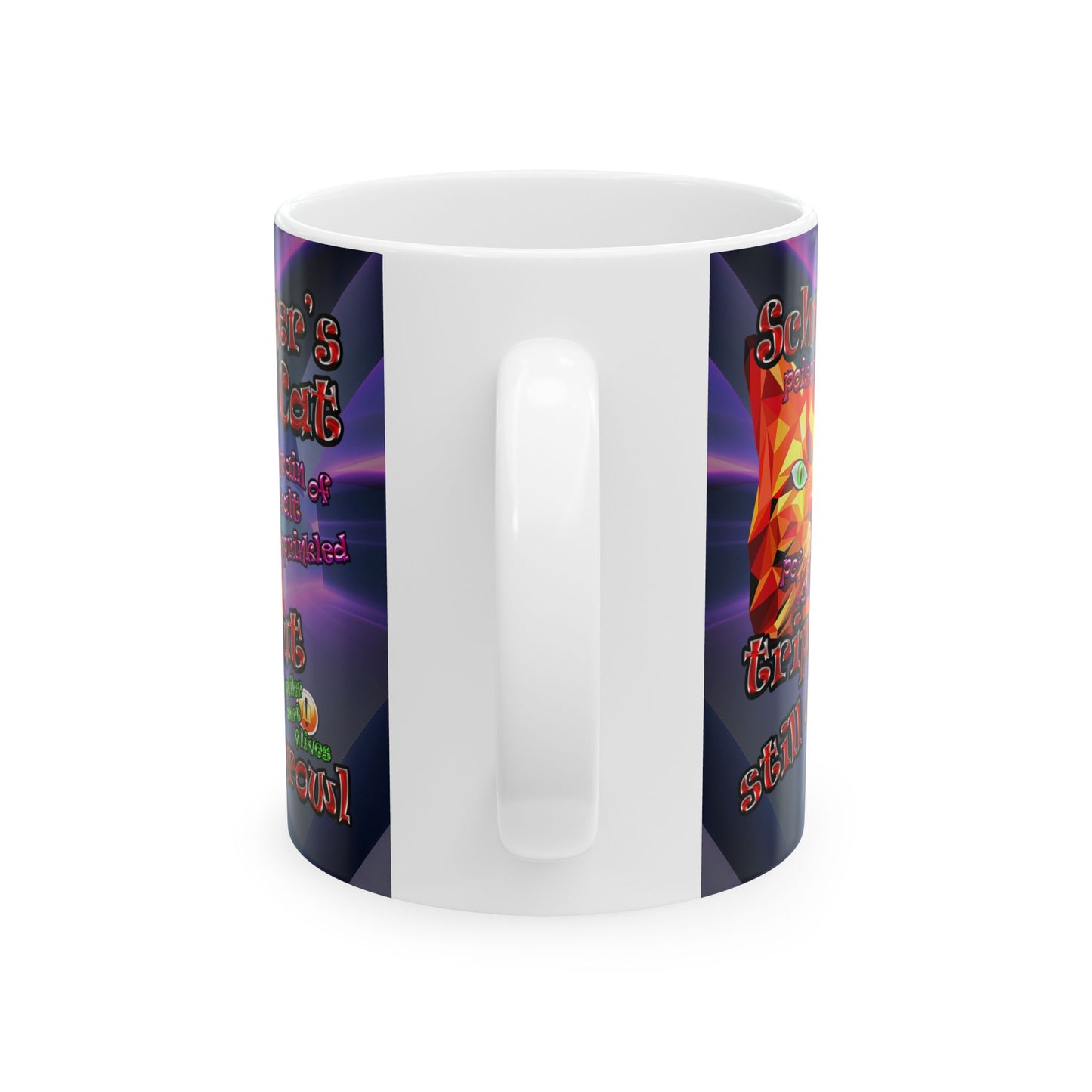 schrodinger's cat - White Mug (grey-pink wave)