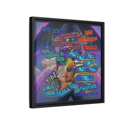 drop the beat - framed canvas art (grey-pink wave)