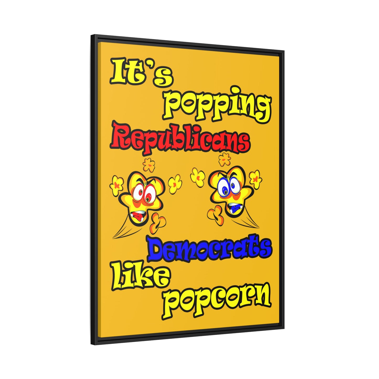 popping like popcorn - framed canvas art (yellow)