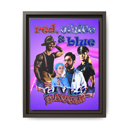 rw&b lives matter - framed canvas art (purple-pink wave)