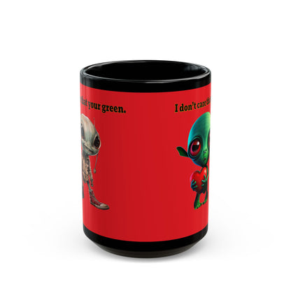 I don't care that your grey - Black Mug (red)