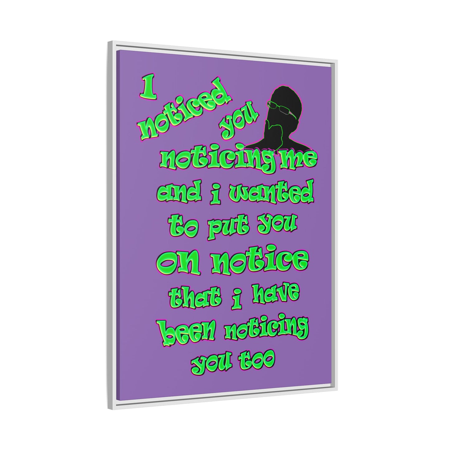 noticed you noticing - framed canvas art (light purple)
