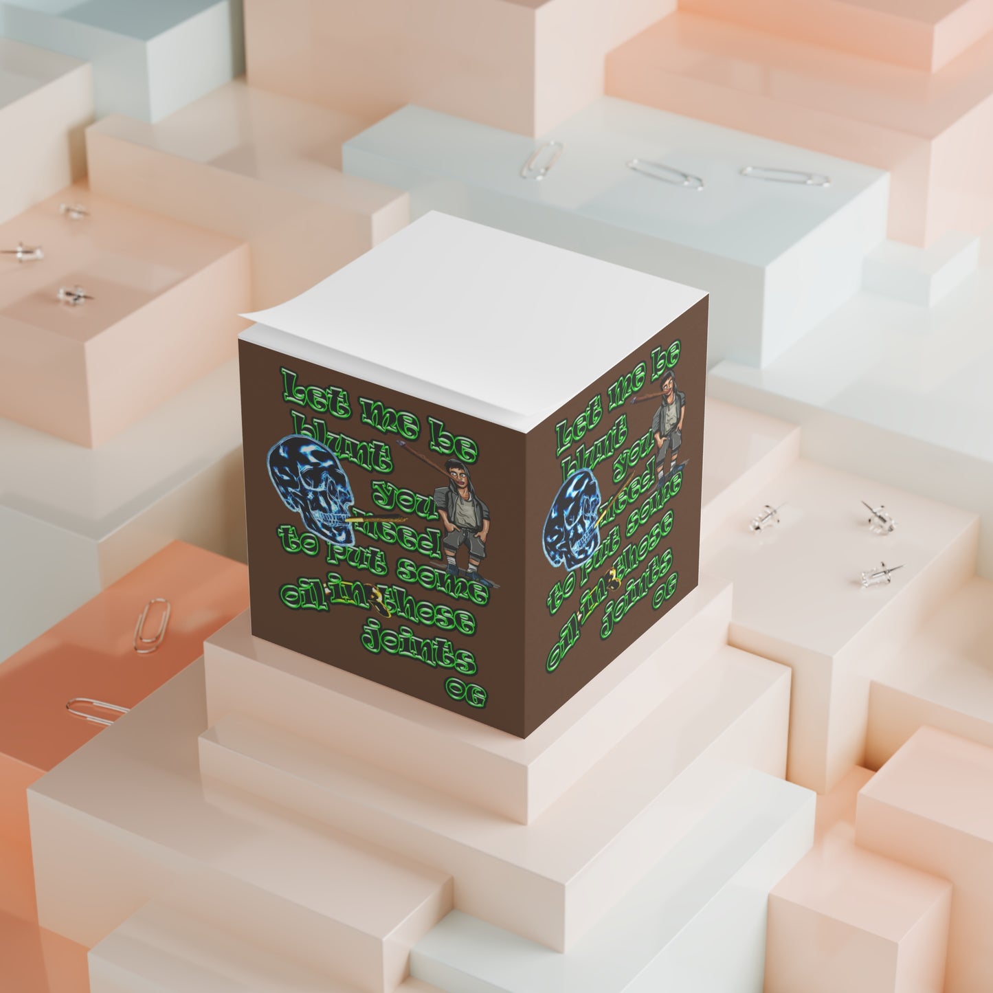 og - note cube (brown)