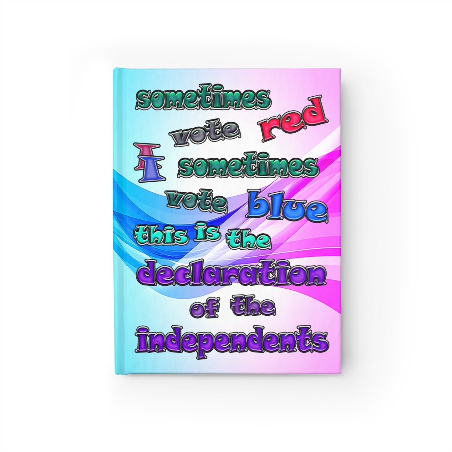 declaration of the independents - journal-lined (light blue-pink wave)