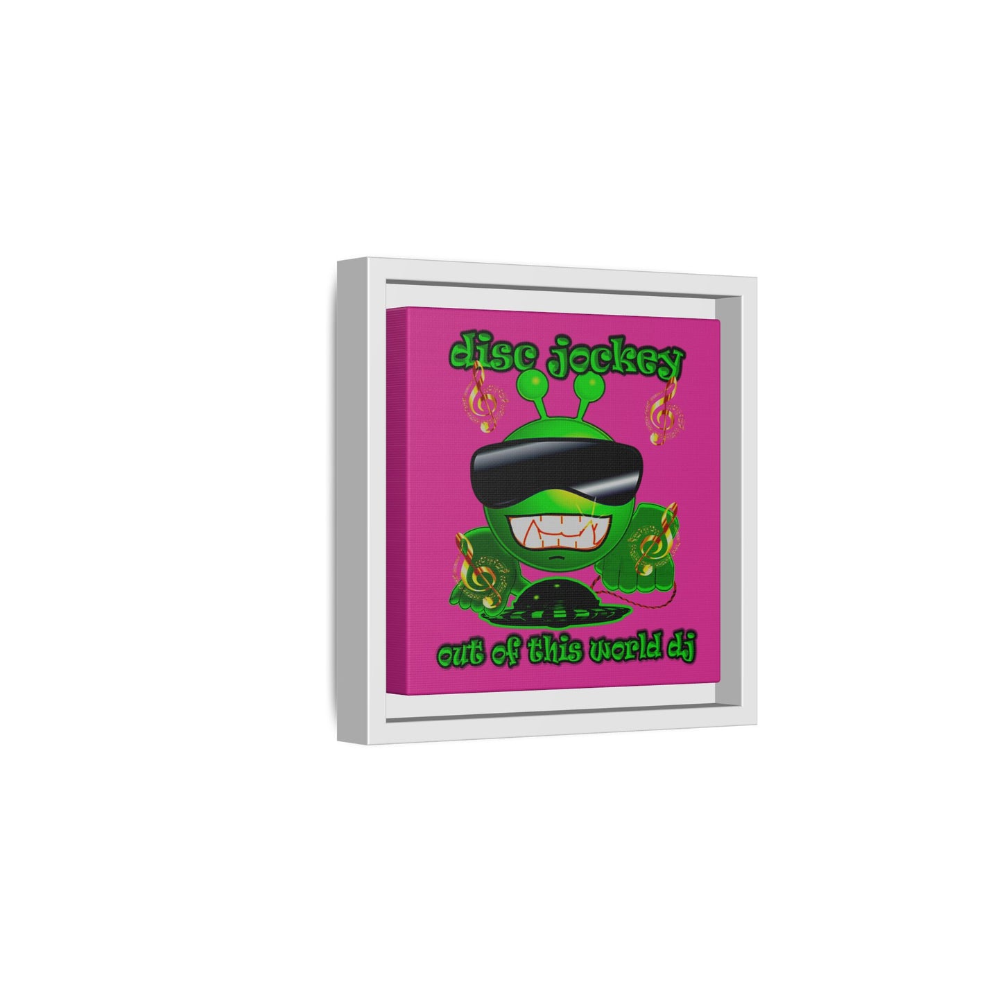disc jockey - framed canvas art (pink)