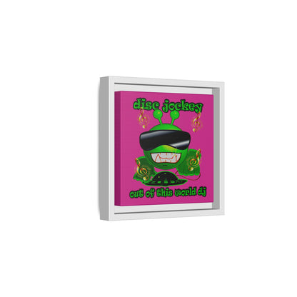 disc jockey - framed canvas art (pink)