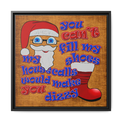 santa's shoes - framed canvas art (brown papyrus)
