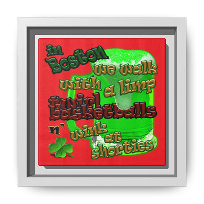 celtics logo - framed canvas art (red)