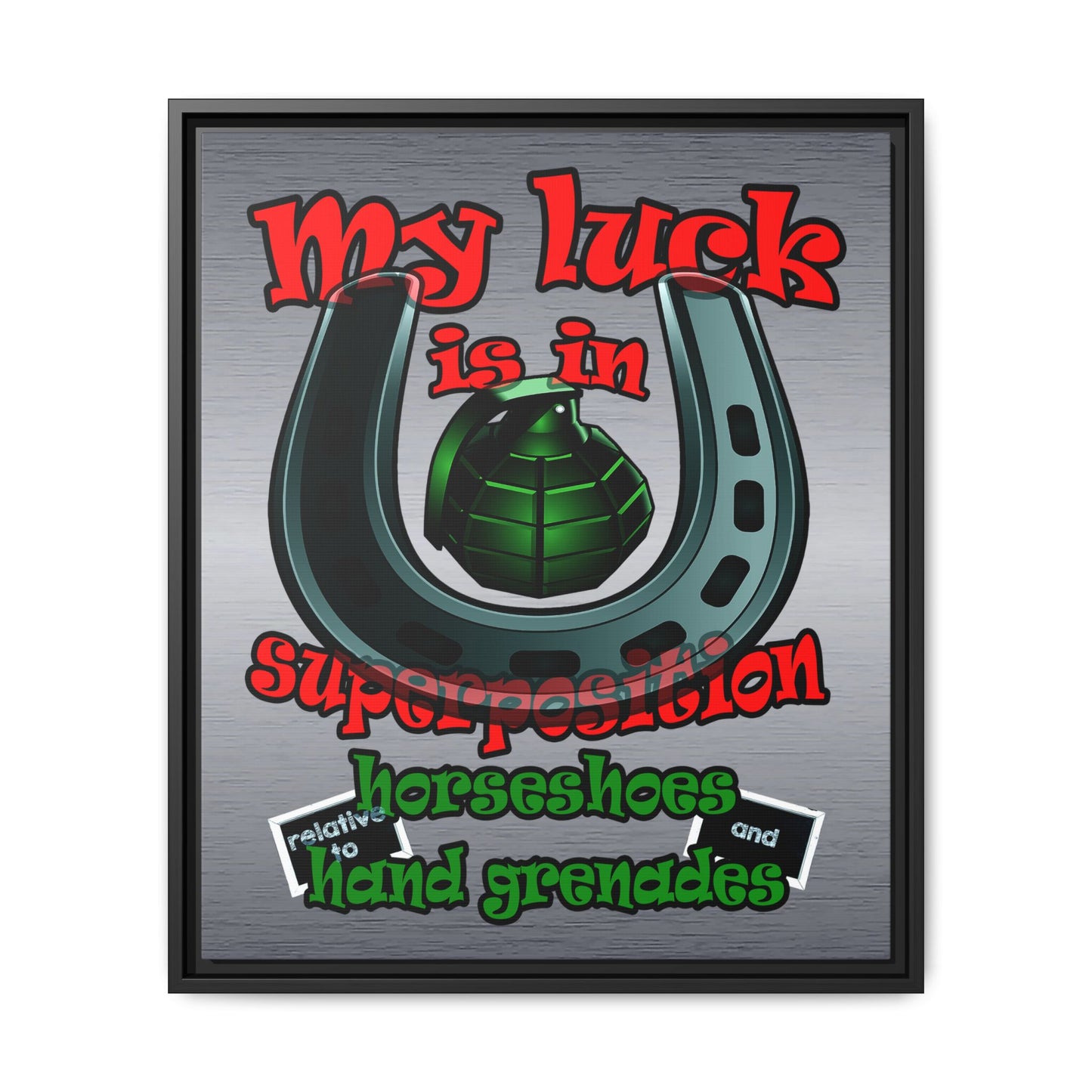 my luck - framed canvas art (brushed nickel)