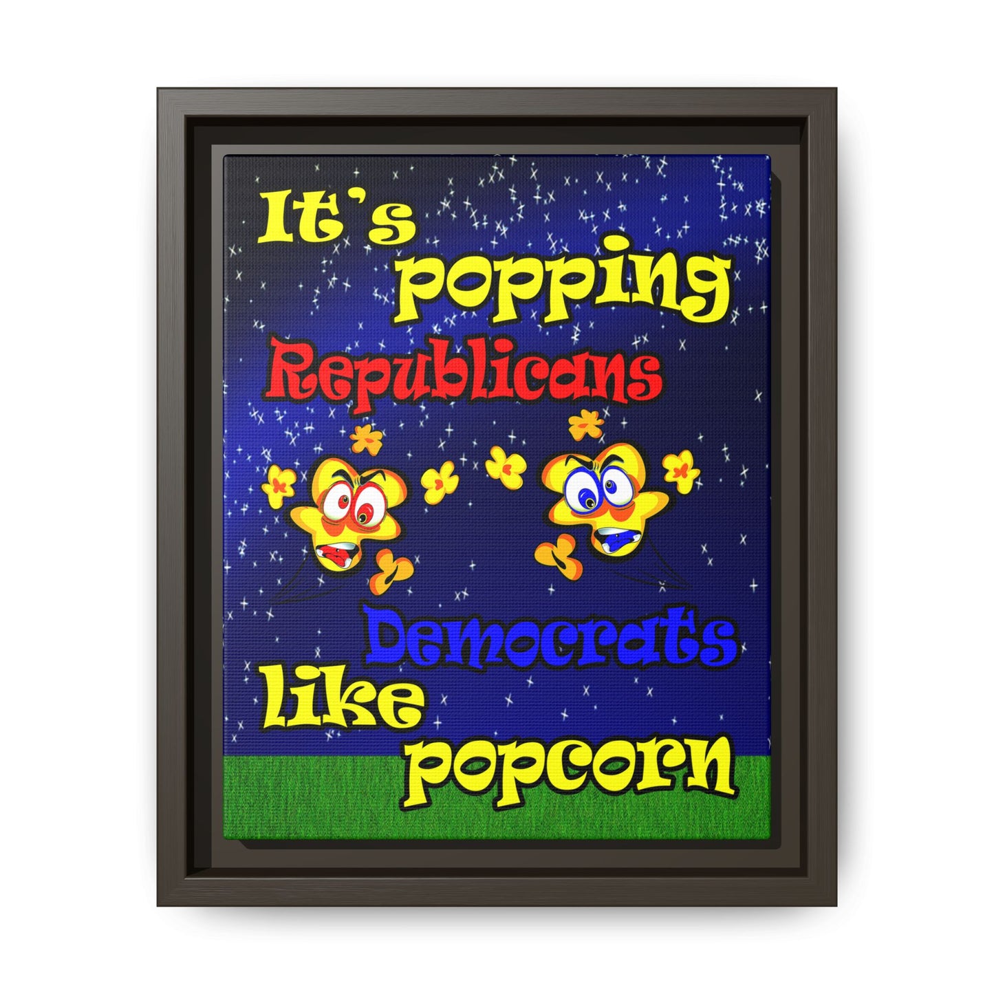 popping like popcorn - framed canvas art ('snoops' background)