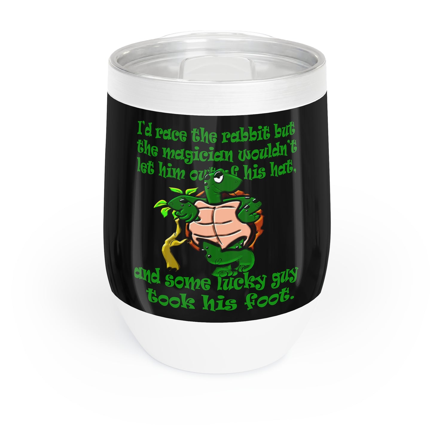 turtle race - Chill Wine Tumbler (black)