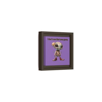 I don't care that your green - framed canvas art (light purple)