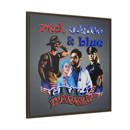 rw&b lives matter - framed canvas art (grey-light grey)
