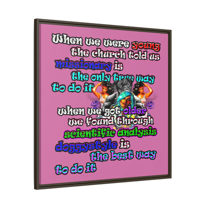 doggystyle - framed canvas art (light pink)