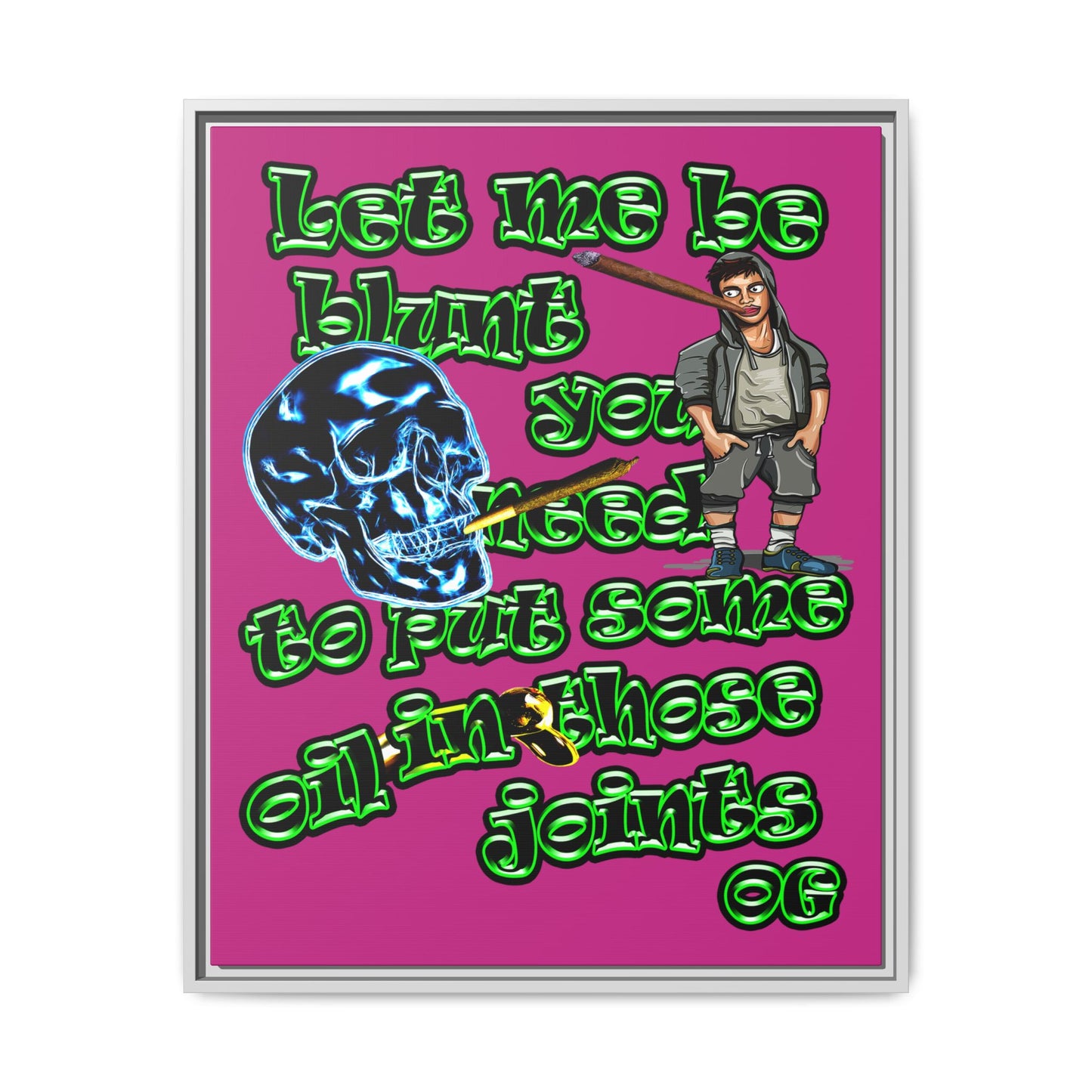 og - framed canvas art (pink)