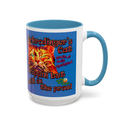 schrodinger's cat - Accent Mug (light blue-purple wave)