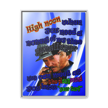 high noon - framed canvas art (blue-white wave)