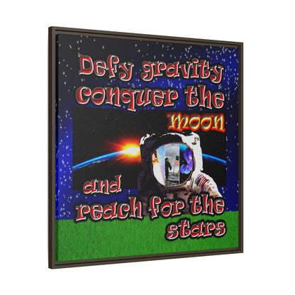 defy conquer reach - framed canvas art ('snoops' background)