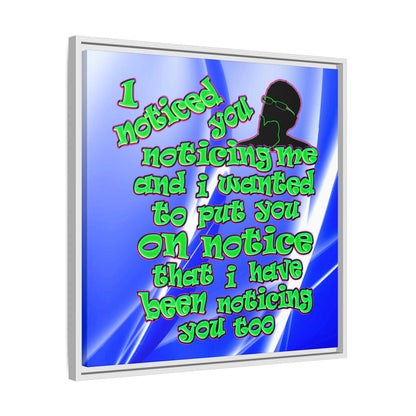 noticed you noticing - framed canvas art (blue-white wave)