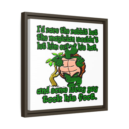 turtle race - framed canvas art (white)