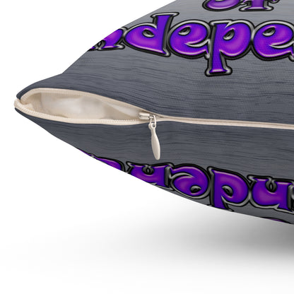 declaration of the independents - Spun Polyester Square Pillow - (brushed nickel)