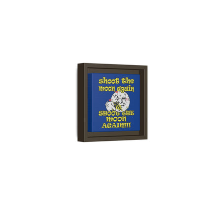 shoot the moon again - framed canvas art (dark blue)