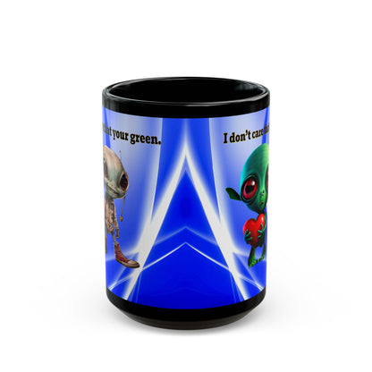 I don't care that your grey - Black Mug (blue-white wave)